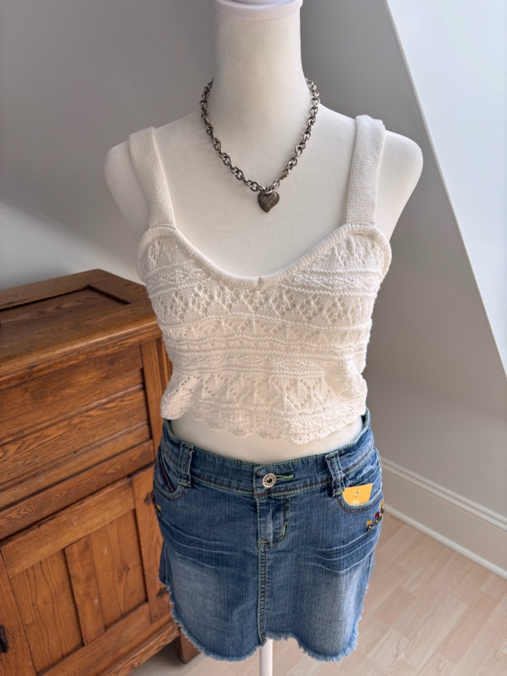 White Knit Cropped Tank 🤍